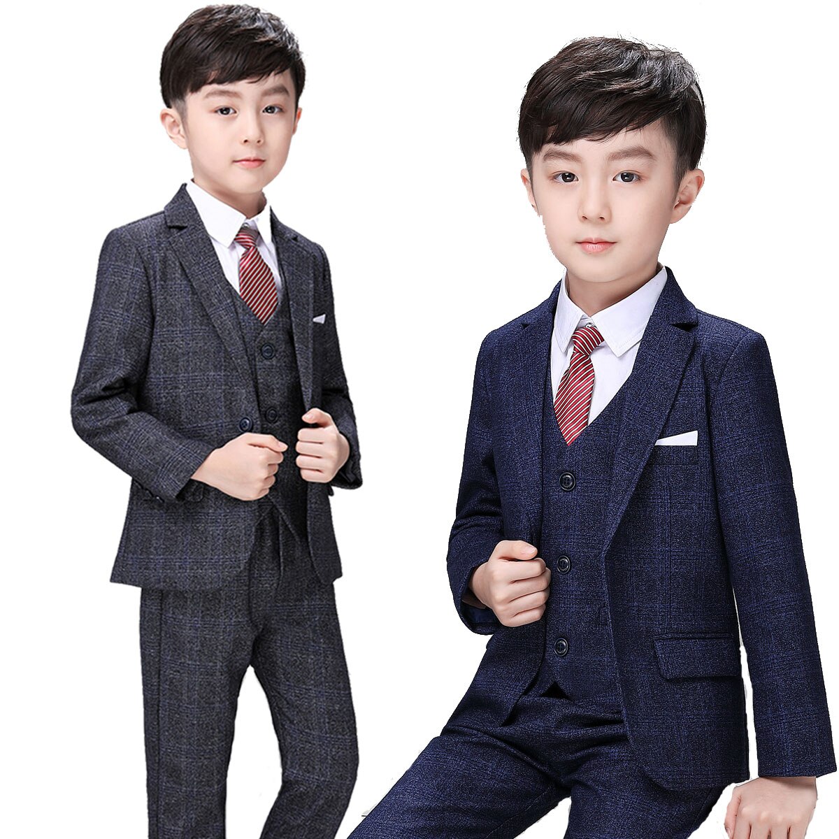Kids Jongens Trouwpak Kinderen Bloem School Prestaties Blazer Formele Party Smoking Dress Kostuum Peuter Gentleman Sets 5Pcs