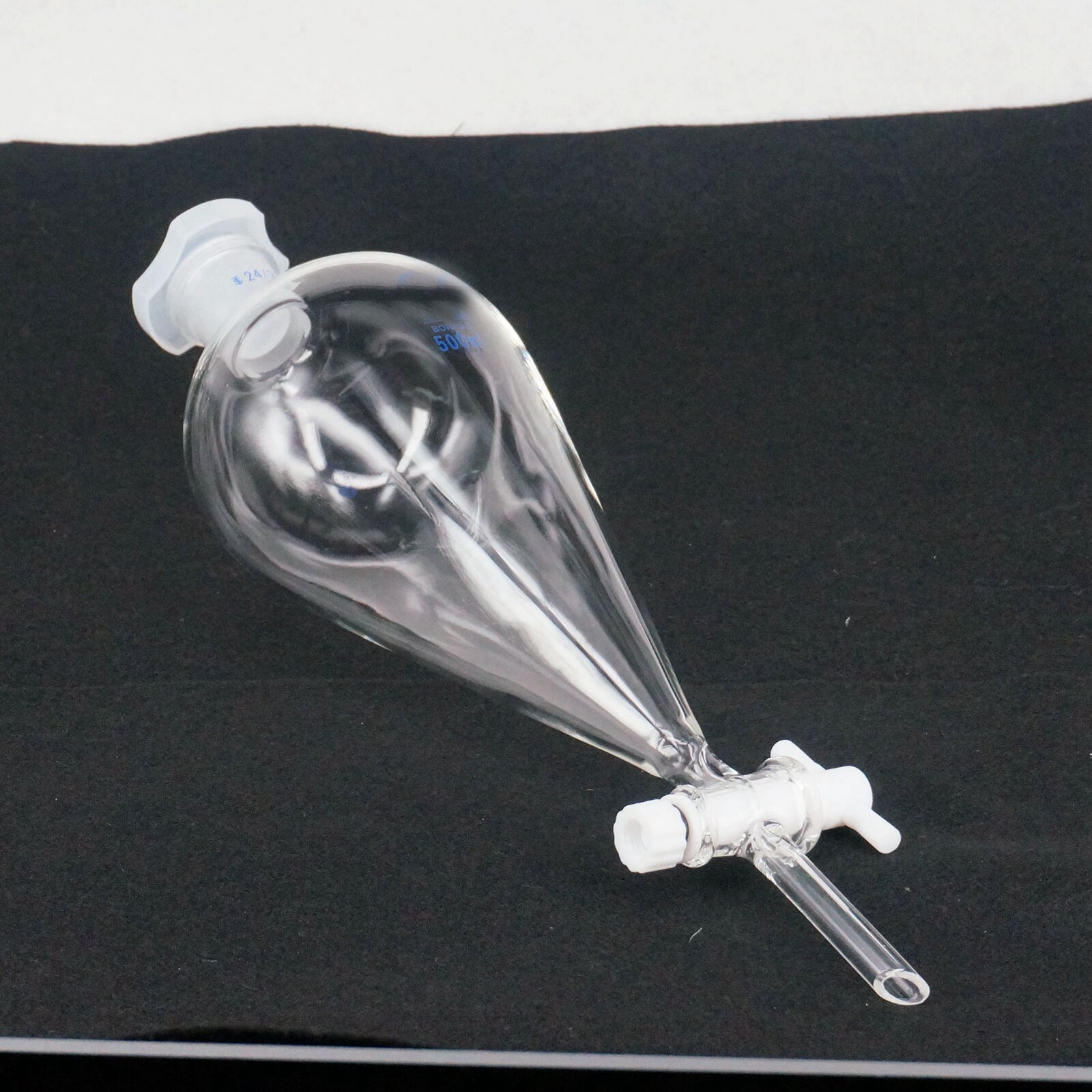 500ml 24/29 Joint Chemistry Laborotary Glass Pear Shaped Separatory Funnel with PTFE Stopcock