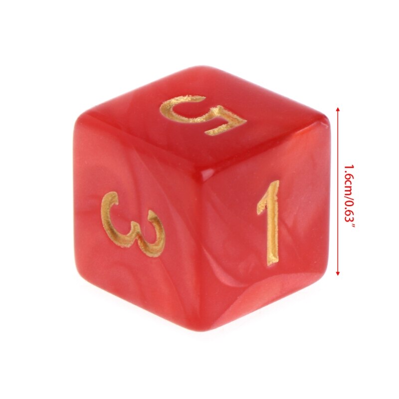 10 stücke Mehrfarbig 6 Seitige 16mm Perle aufbringen Harz Würfel Brettspiel Zubehör 62KF