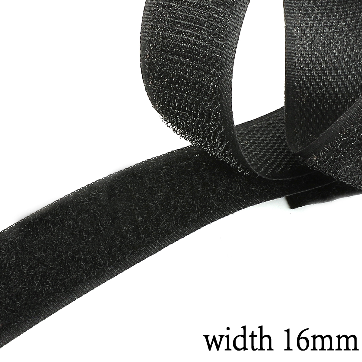 2M 16-40mm Black Not Adhesive Hook and Loop Fastener Tape Sticker Velcros Nylon Magic Tape for DIY Craft Supply Roll Sew On Tape: Black 16mm width