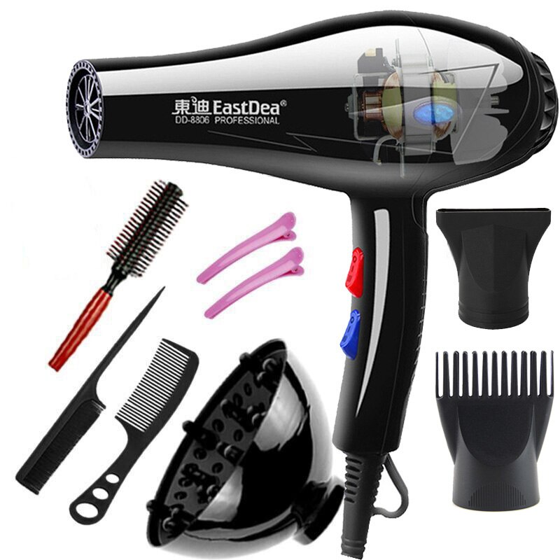 2100w hair dryer blow dryer for hair salon hairdresser use hairdryer with nozzles travel cold air adjustment