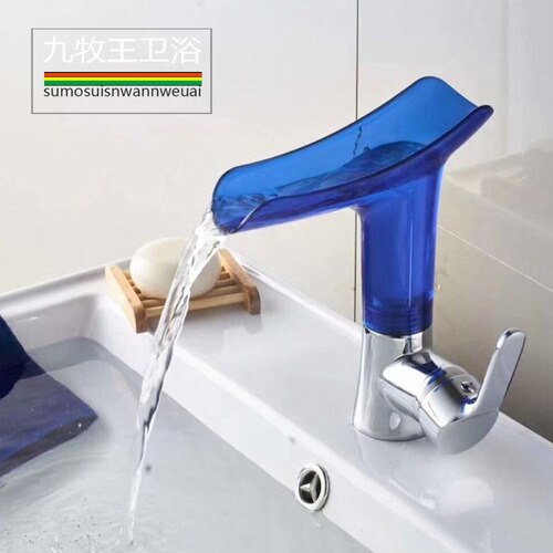 Håndvaskarmaturer vandhaner til vandhåndvaskarmaturhane enkelt håndtag håndvaskarmatur armatur monteret på badeværelset wf: Mørkeblå