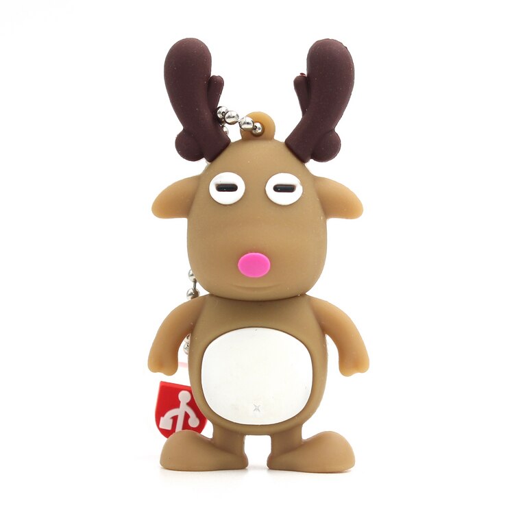 Clé usb 128gb , 64gb , 32gb , 16gb 8gb dessin animé, père noël, mignon, élan, disque u, mini clé usb: 128mb / B