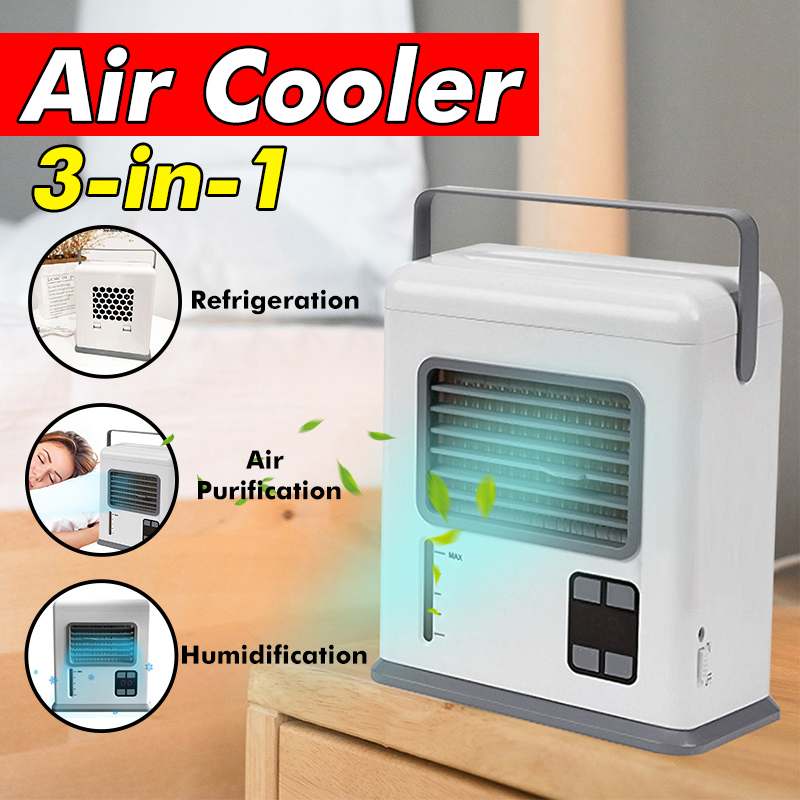 3 In 1 Draagbare Usb Mini Airconditioner Cool Cooler Fan Luchtbevochtiger Luchtreiniger Auto Airconditioner Voor Home Office