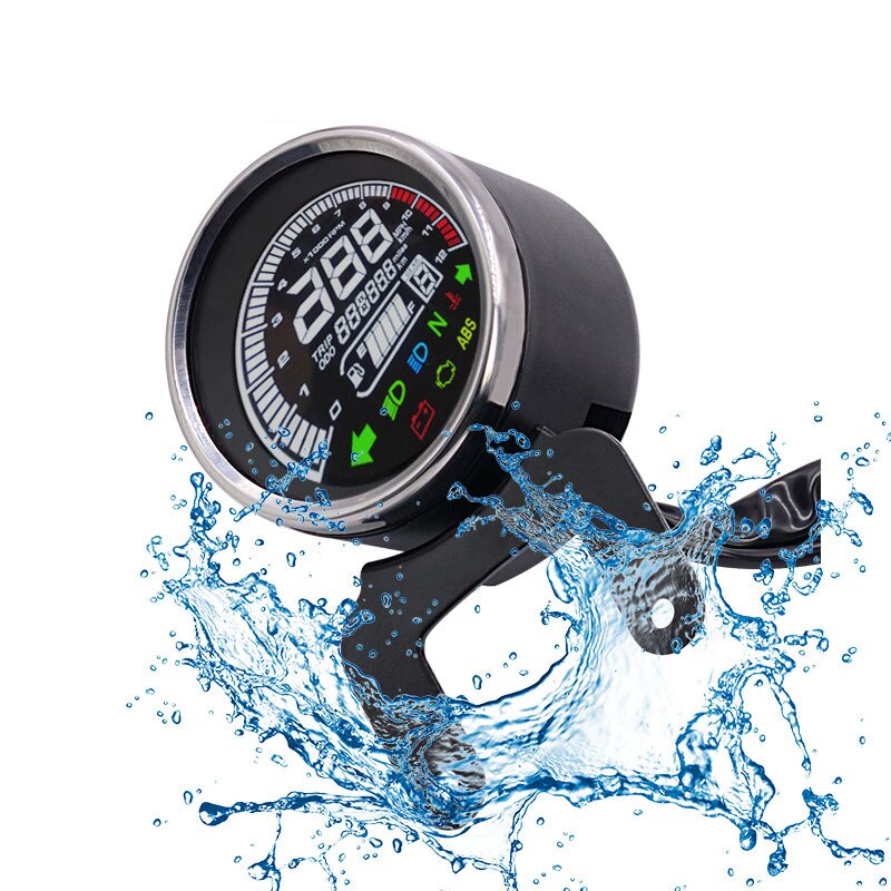 Medidores multifuncionales, instrumentos para motocicleta, odómetro Digital, tacómetro, medidor de velocidad y nivel de combustible, indicador Led redondo de 12000rpm
