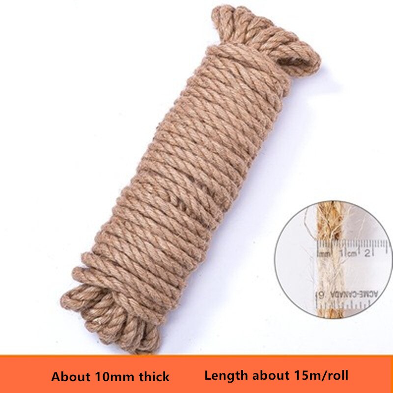 Jute Seil Schnur Seil handgefertigt Diy Farbe Material Seil Kindergarten Umwelt Dekoration Bündel retro Dicken Hanf Seil Leinen Rop: 10mmx15m