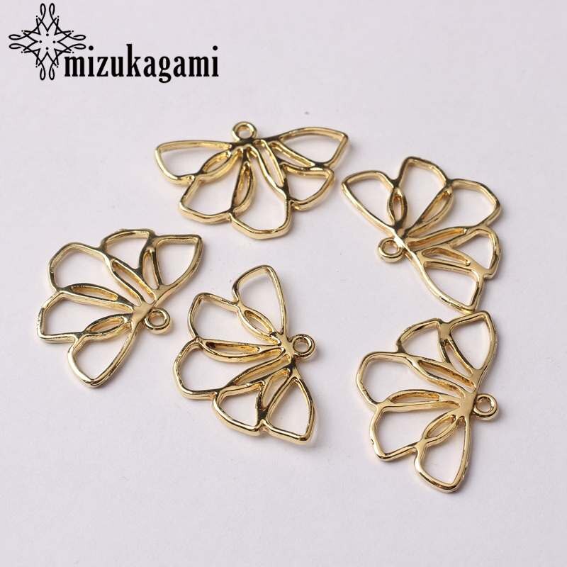 Zink-legierung Charms Goldene Hohle Blume Form Charms Verbinder 6 teile/los Für DIY Ohrringe, Der Zubehör: Golden