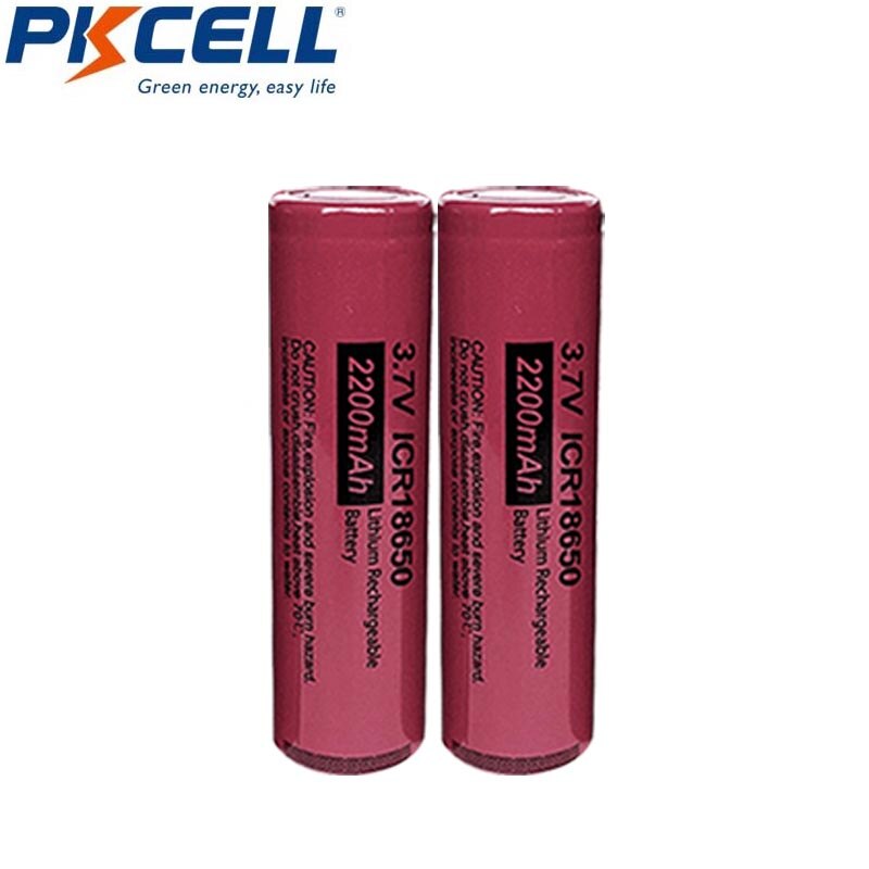 2PC/4PC PKCELL 18650 3.7V Li-ion battery lithium rechargeable battery high drain batteries 2200mah ICR 18650 flashlight batteria