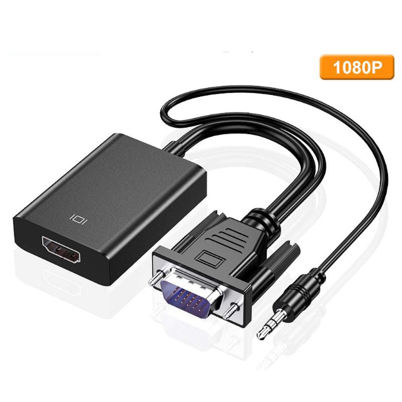 Vga Naar Hdmi-Converter Kabel Vrouwelijke Vga Male Naar Hdmi-Adapter Met 3.5Mm Uitgang Voor Pc Laptop naar Hdtv Projector