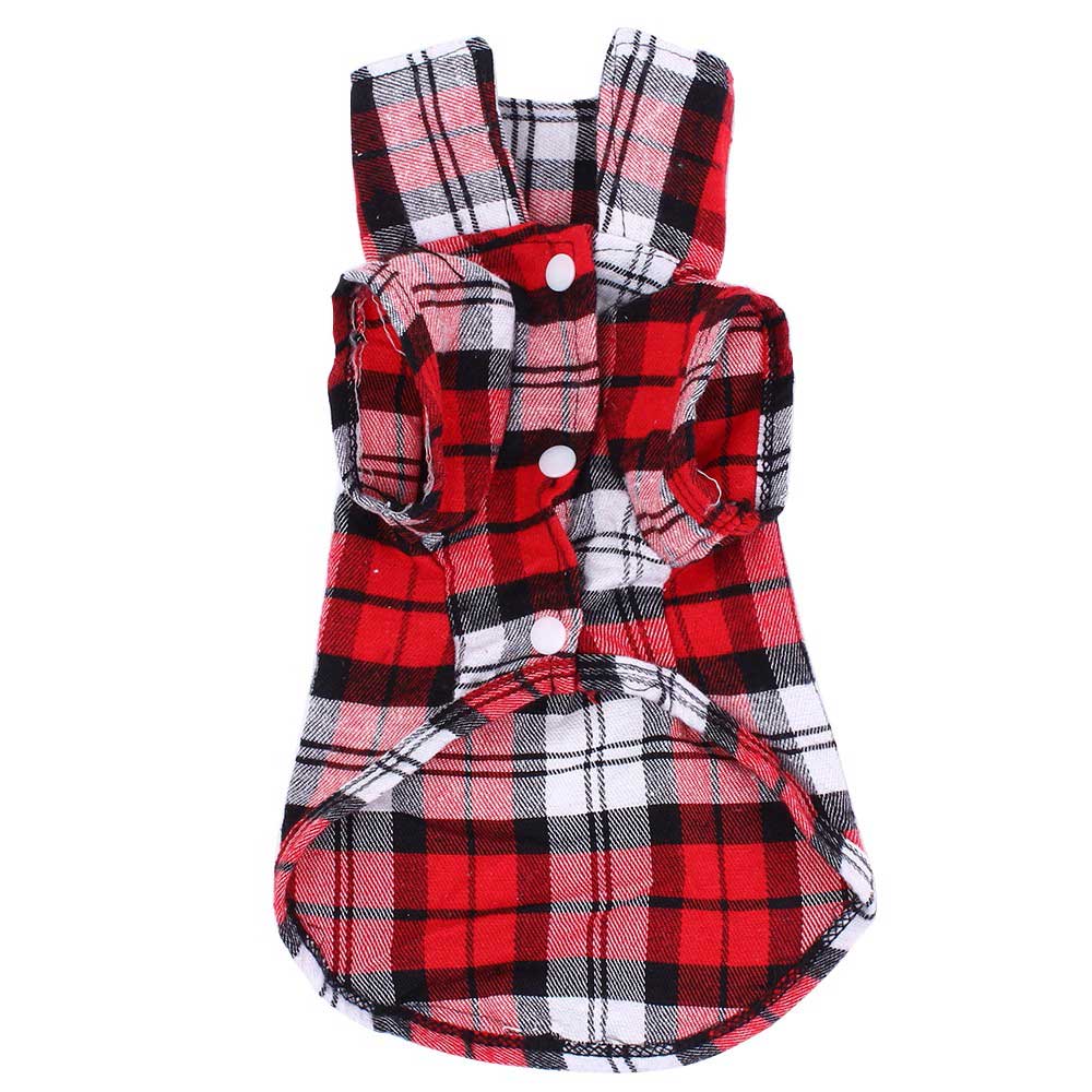 Hund Hemden für Französisch Bulldogge Klassische Plaid Haustier Weste Kleidung für Kleine/Mittlere/Große Hunde Katzen Weiche Haustier liefert XS/S/M/L/XL: rot / S