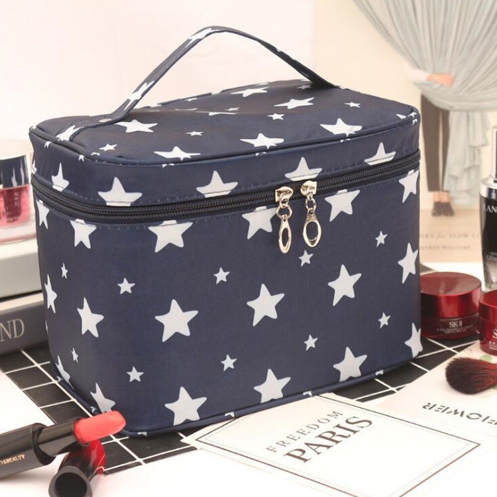 Portable Women Cosmetics Makeup Bag Large Capacity Toilet Travel Bag Organizer Boxes Zipper Bag Beauty Makeup Pouch Waterproof: Stars