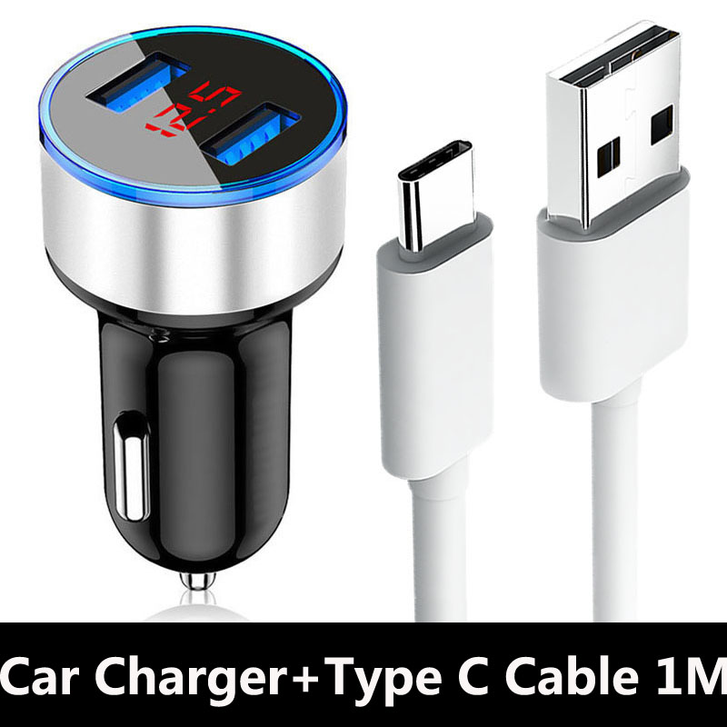 Car Charger For Samsung Note 20 Ultra 10 9 8 Pro Lite S21 S20 Ultra USB Car Charger 3.1A Fast Charging Phone Type C USB Cable: Charger Cable Whire