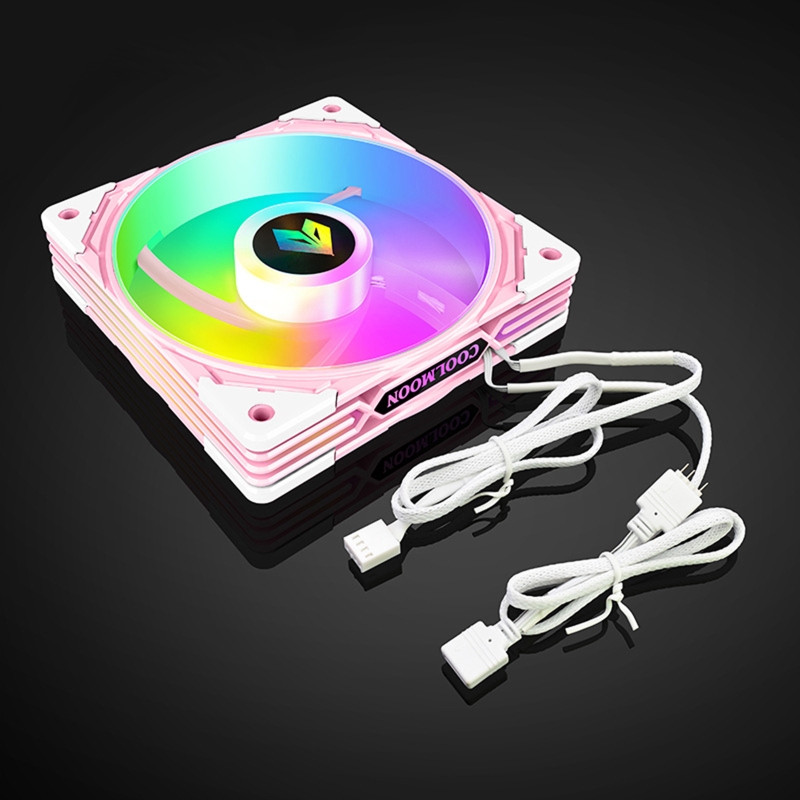 ARGB LED 120mm Case Fan,Quiet Edition High Airflow Adjustable Color LED Case Fan: pink