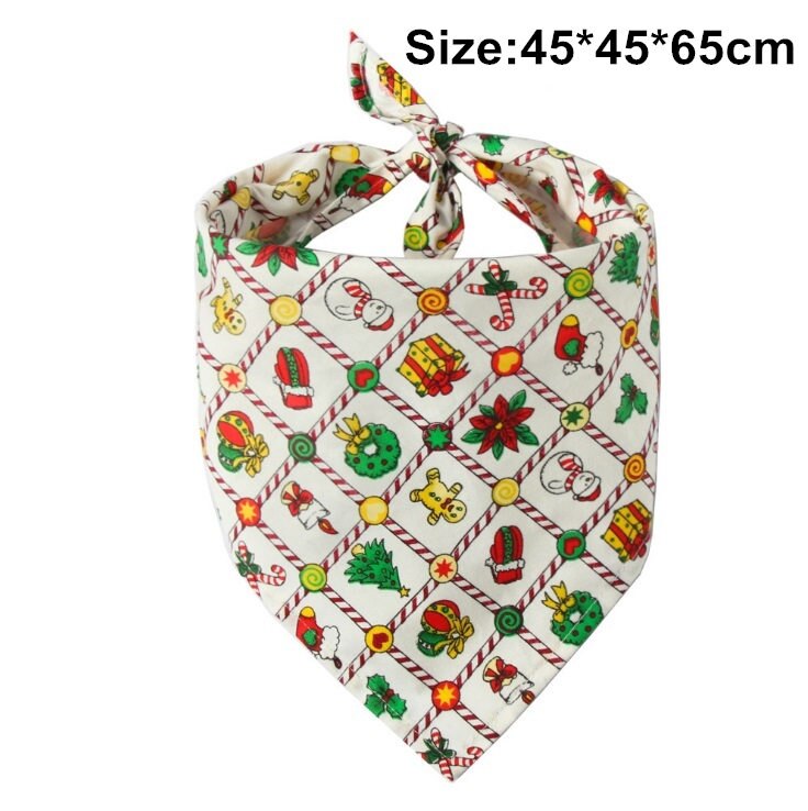 Christmas Pet Dog Triangle Bandanas Xmas Large Dog Scarf Collar Neckerchief Puppy Dogs Pet Bow Ties Slobber Towel Clothes: A 07