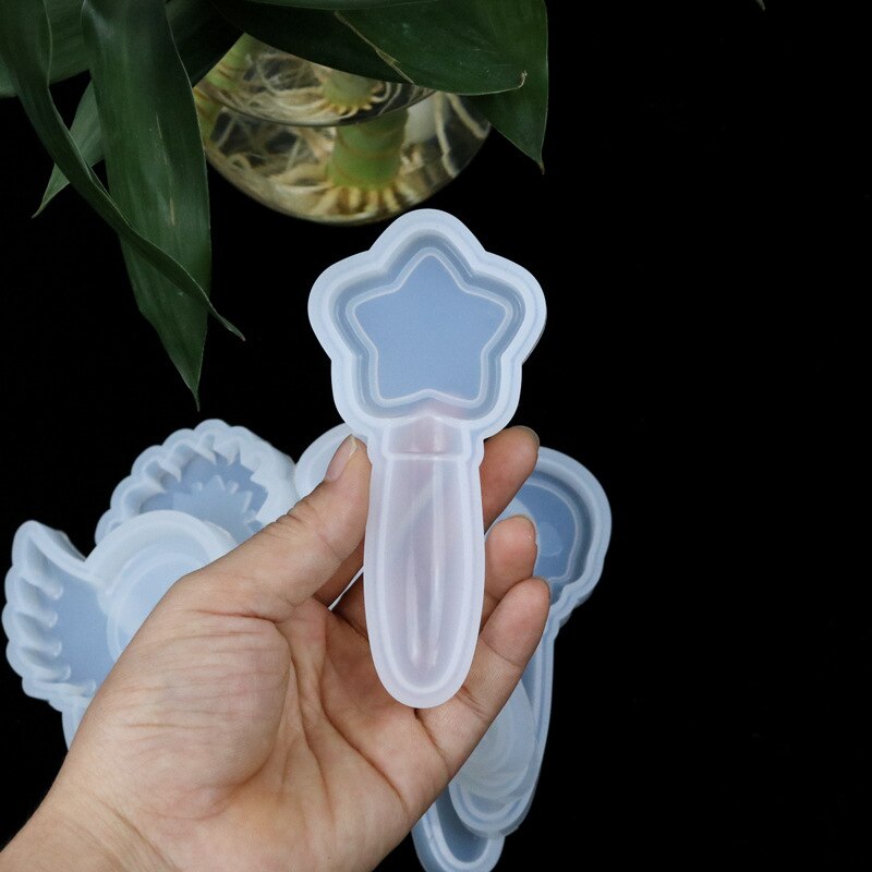 Kawaii Handheld Mirror Silicone Mold Cute Accessory Making Resin Craft Supplies Resin Accessories Making with Mirror
