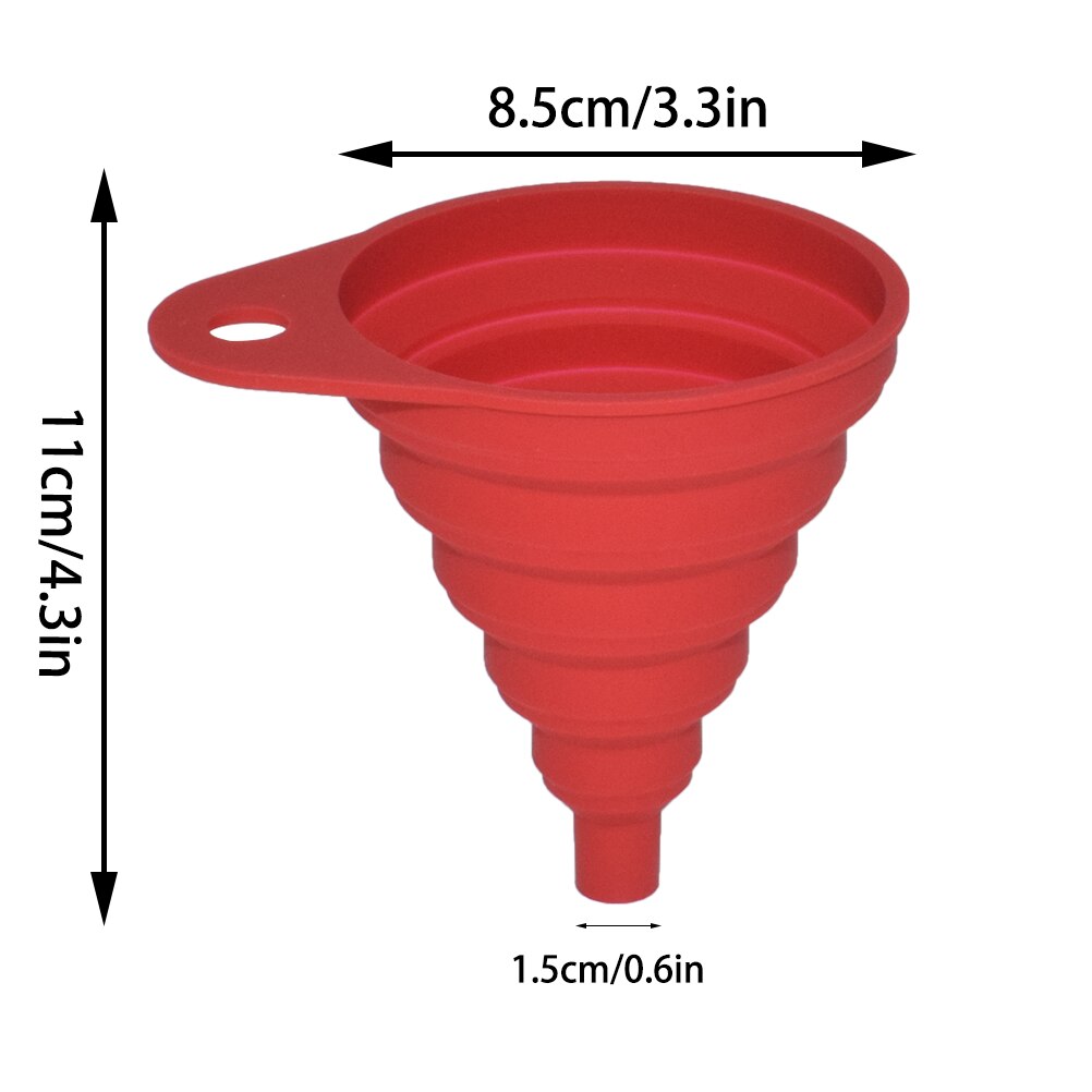 DIY Universal Funnel Water Gasoline Oil Fuel Petrol Diesel Liquid Washer Fluid Engine Change Fill Transfer Collapsible Silicone