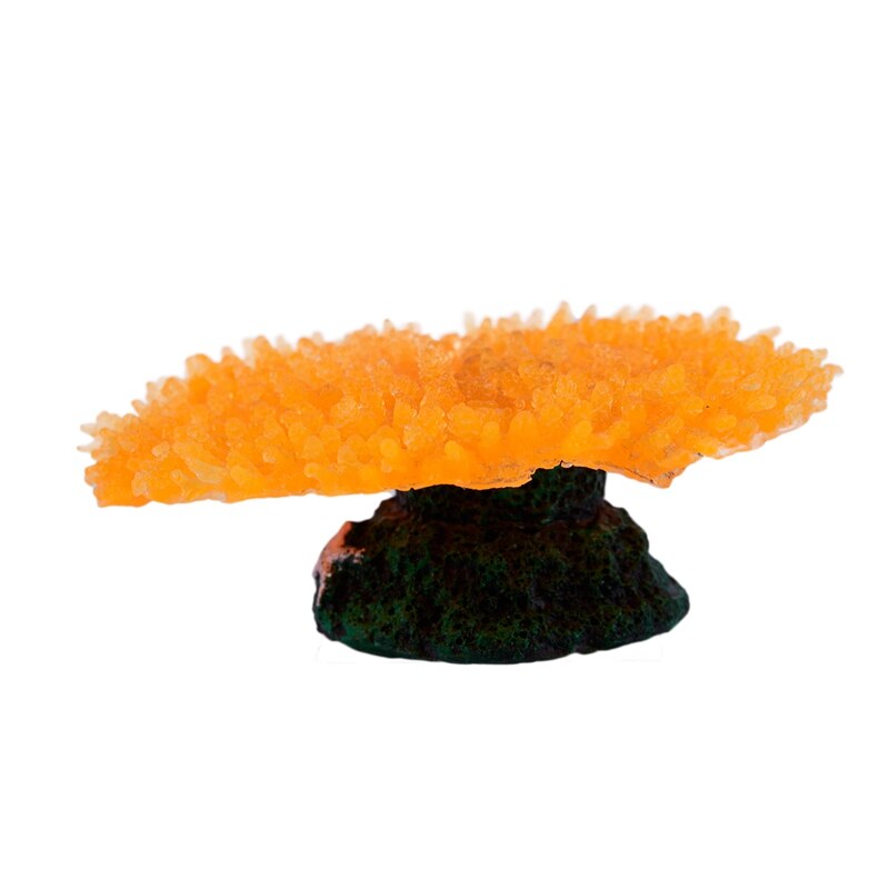 Aquarium Tank Orange Silicone Artificial Sea Anemone Coral Ornament 2 inch