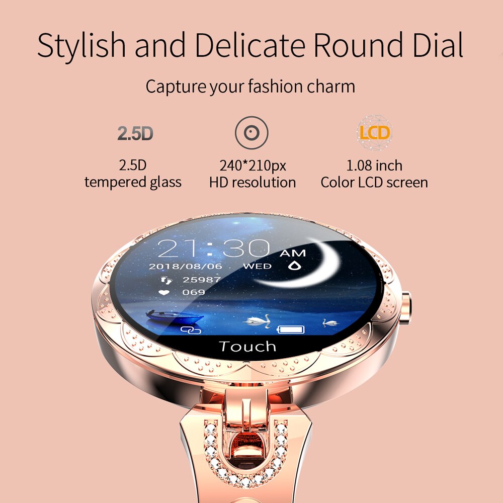 Woman Smart Watch Bracelet Girl Heart rate Blood Pressure Sleep detection Pedometer IP67 Waterproof Smartwatch