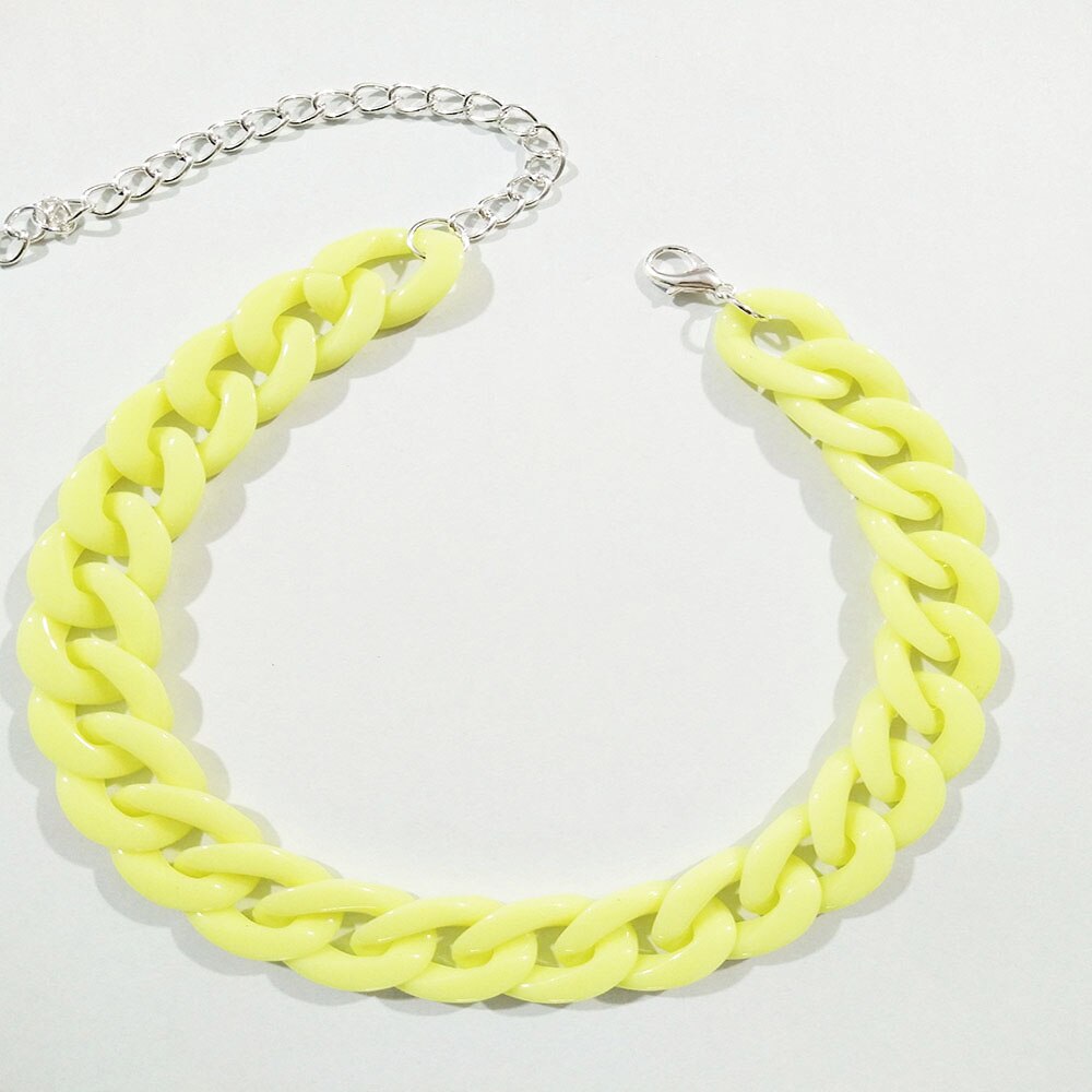 Collana spessa catena girocollo cordolo cubano 15mm acrilico bianco Mens Womans gioielli Super spessi: light yellow