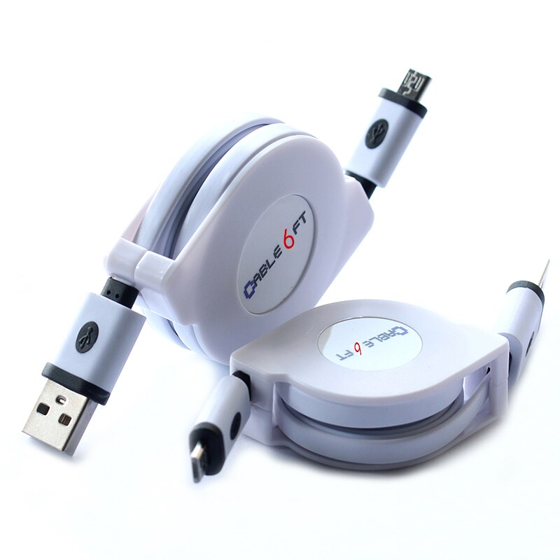 1,8 M 3M USB retráctil macho a Micro USB V8 sincronización de datos y Cable de carga