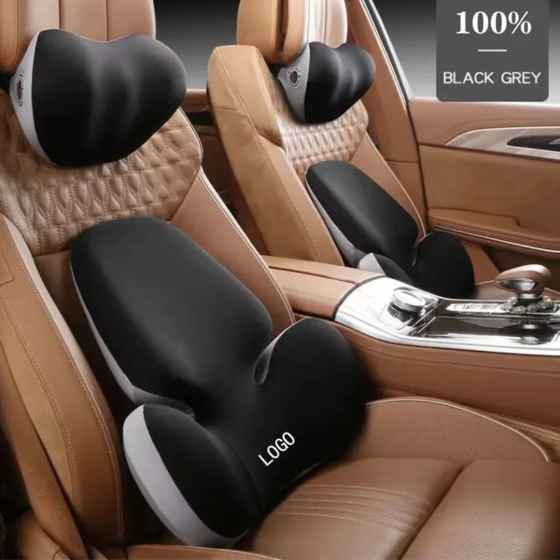 cojín para el cuello del coche, soporte Lumbar Universal para respaldo del coche, cojín para vehículo, cojín largo para coche, accesorios para coche