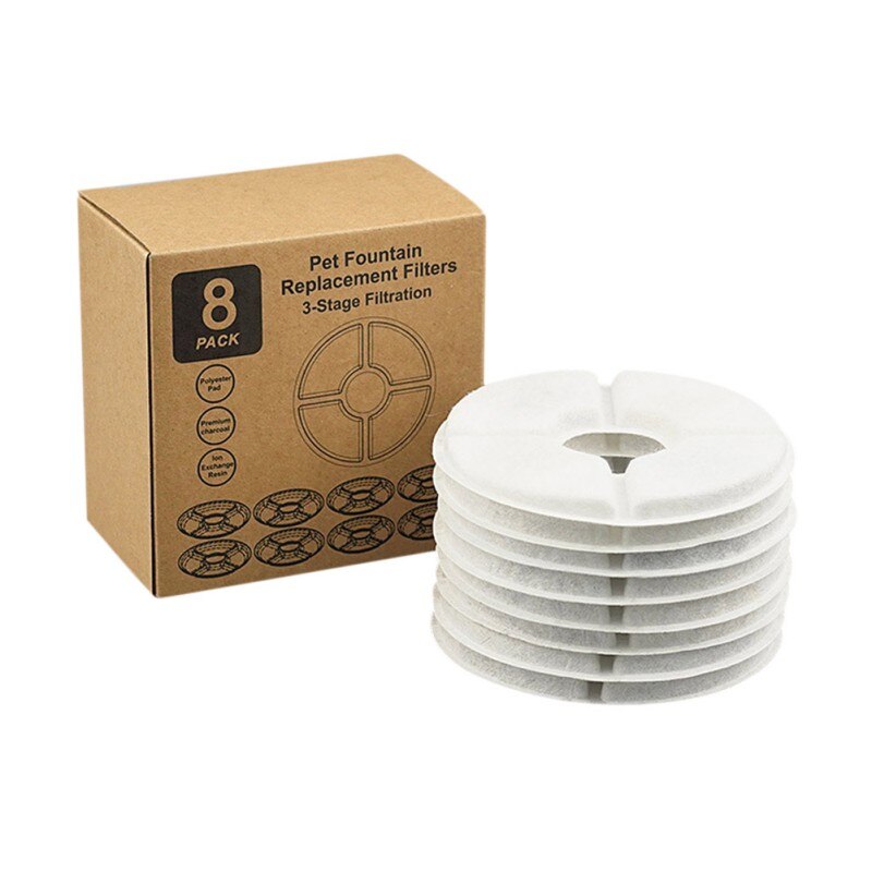 Filtro de carbón activado para fuente del gato, accesorio de reemplazo para bebedero de agua, núcleo para mascotas, 8/10/12/16 Uds.: 10PCS