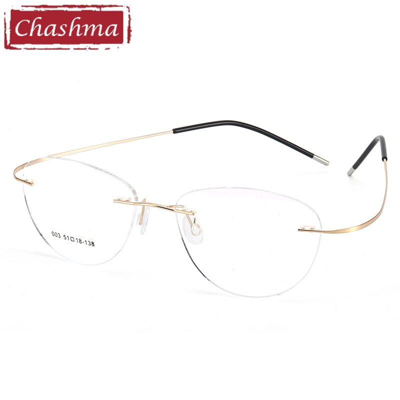 Lunettes en titane ultraléger lunettes optiques, monture pour hommes et femmes, verres transparents: Gold