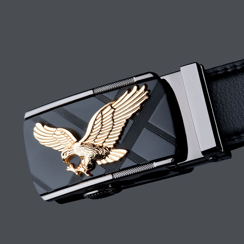 belts for Men Eagle Metal Automatic Buckle Split Leather Waist belt for luxury cowhide men's belt Novelty 3.5cm