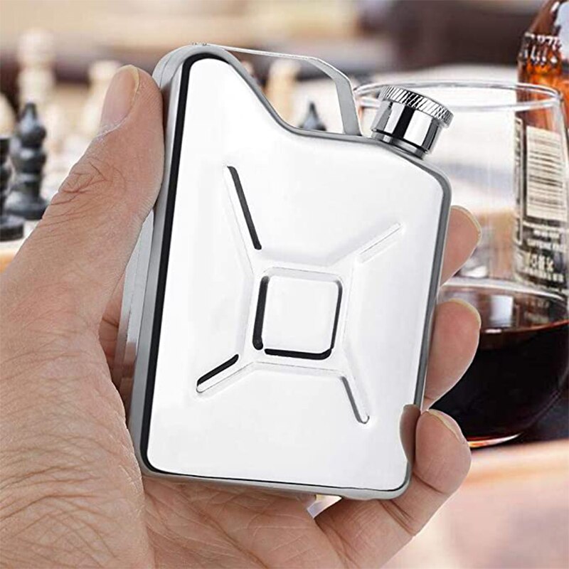 Petaca de acero inoxidable con forma de bidón para licor, botella de Alcohol portátil, frasco de Vino de Bolsillo, para hombres, 5oz