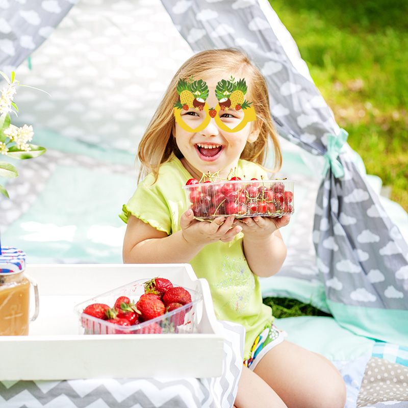 12 stks Hawaii Aloha Thema Zomer Fruit Papieren Glazen Foto Props Hawaiiaanse luau Tropisch Strand Zwembad Verjaardagsfeestje Decor Kids