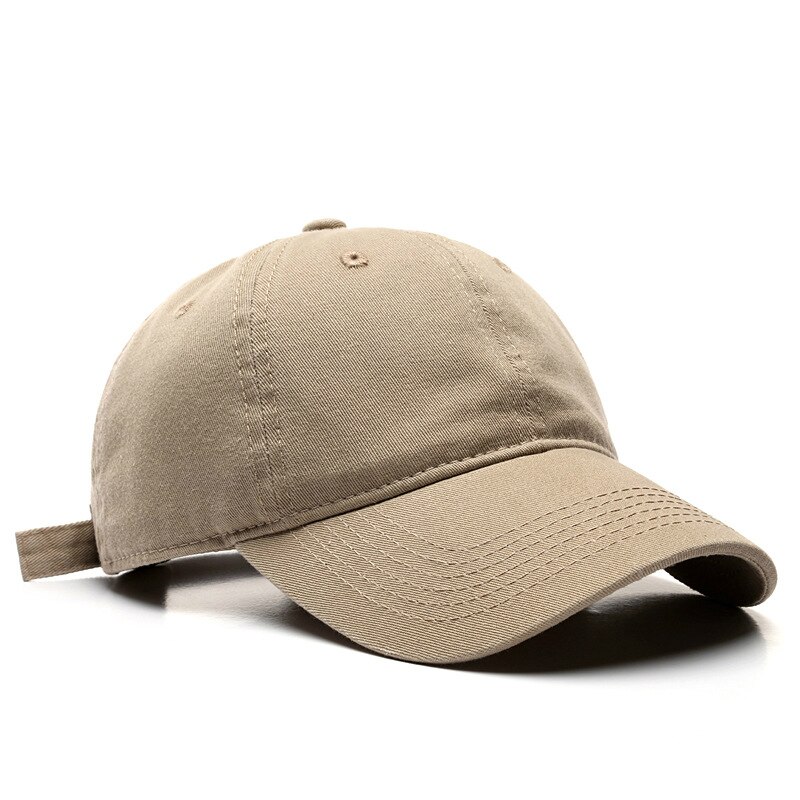 Boné de beisebol de alta qualidade para homens e mulheres moda algodão cor sólida chapéu lavável casual snapback chapéu atacado: Khaki