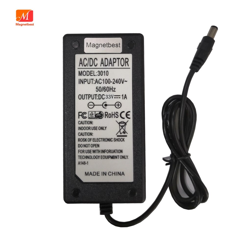 Cargador adaptador de 33 V, 1A, 33 voltios, 1000Ma, CC 5,5x2,1mm/2,5mm con Cable convertidor de fuente de alimentación US, EU, AU, UK