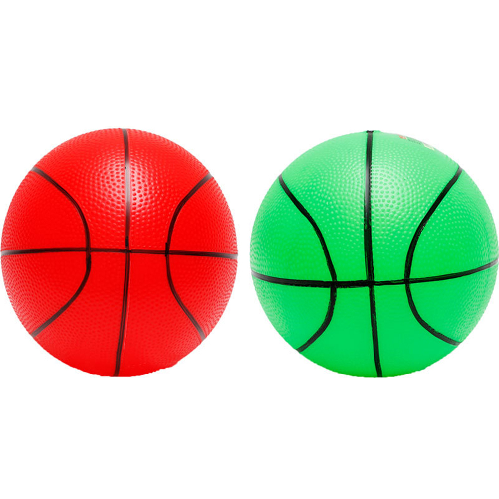 2 stk 9 tommer basketball legetøj fortykket pvc bold legetøj interessant bold legetøj til børn børn småbørn (tilfældig farve)