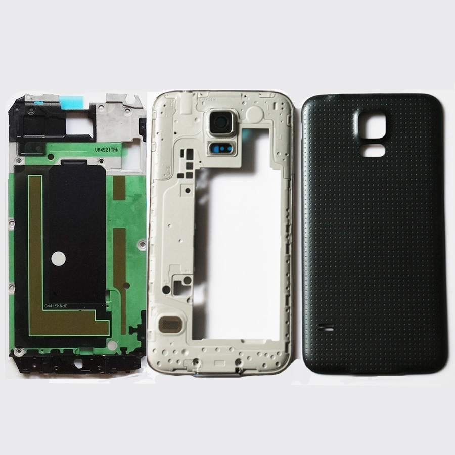 Full Housing Case Set for Samsung Galaxy S5 G900F - Front Back Middle Frame Adhesive