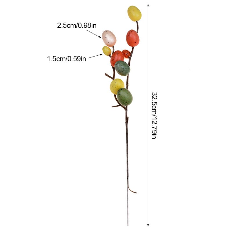 1pc Easter Eggs Branch Plastic Foam Flowers Spring Festival Floral Decoration Wedding Happy Easter Party Supplies for Home Decor: E01