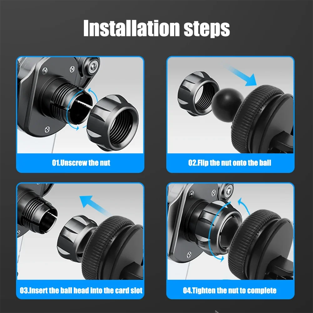 17mm Ball Head Bracket Clip For Car Air Vent Mobile Phone Holder Accessories Universal Air Vent GPS Navigation Stand Clamp