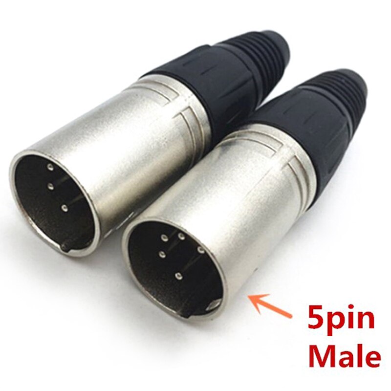 1pc 3-Pin 4-Pin 5-Pin Male & Female XLR Microphone Audio Cable Plug Connectors Cannon Cable Terminals SD&HI: 5pin male