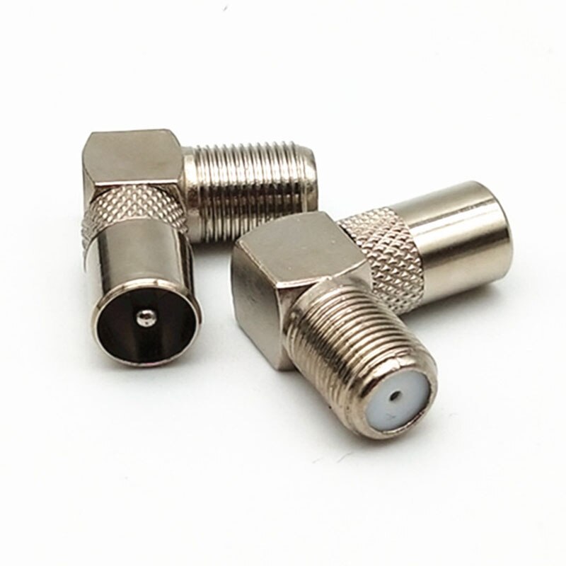 5 Pcs 90 Degree Right Angled TV Cable Connector Coaxial F Female To TV Female Plug To Female Socket Connector