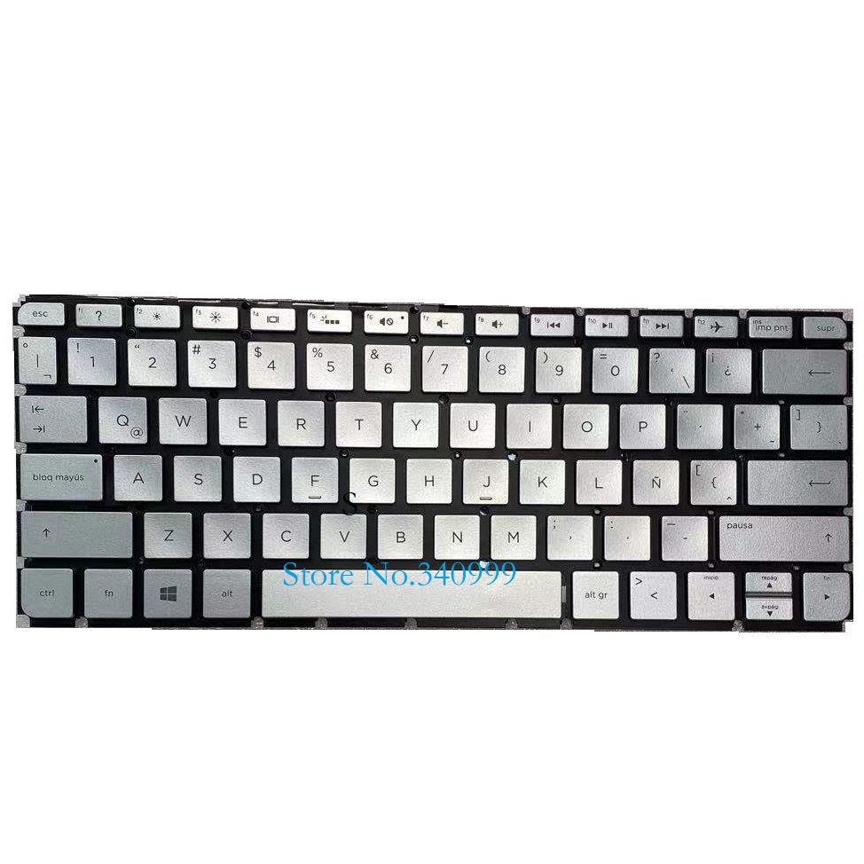 Latin Keyboard Voor Hp Envy 13-D 13-D010CA 13-D010NR 13-D023CL 13-D040WM 13-d002la Zilver Backlit