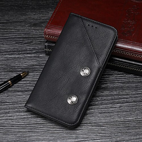 For Oukitel K7 Pro Case Luxury Retro Rivet Wallet Flip Leather Phone Case For Oukitel K7 Power Cover Coque Accessories: For Oukitel K7 Pro / Black