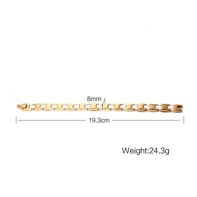 Tungsten Carbide White Ceramic Bracelet for Women Germanium Magnets Bracelet Gold Color Female Jewelry