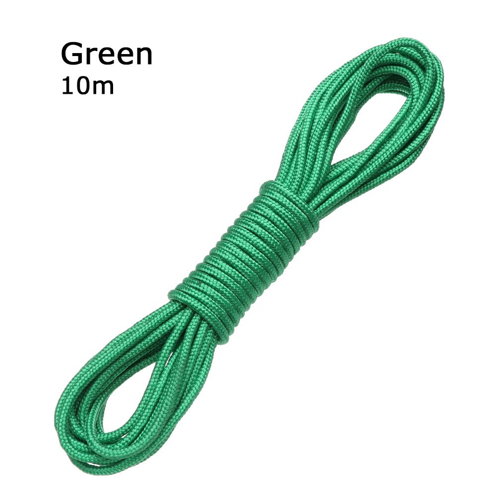 10m Used in The Jungle Clothes Drying Outdoor 4mm Braided Rope Lanyard Umbrella Rope: Green-10m