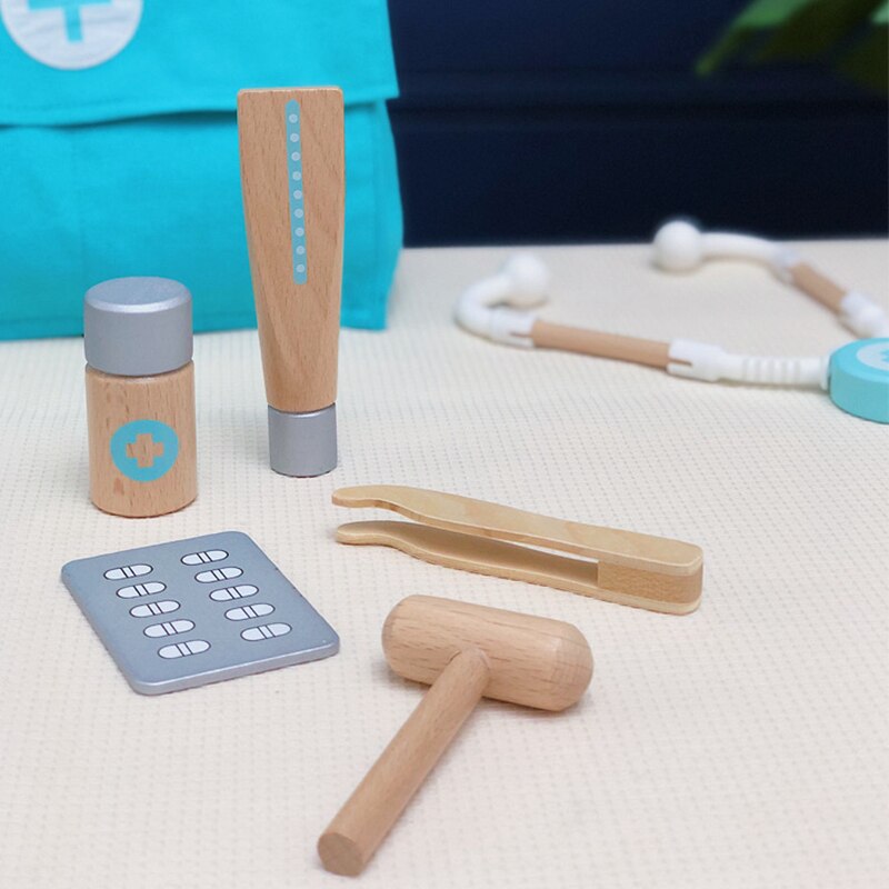 Børnelegetøj trælegetøj foregive leg simulation læge legetøj stetoskop injektionssæt baby tidligt pædagogisk legetøj til børn