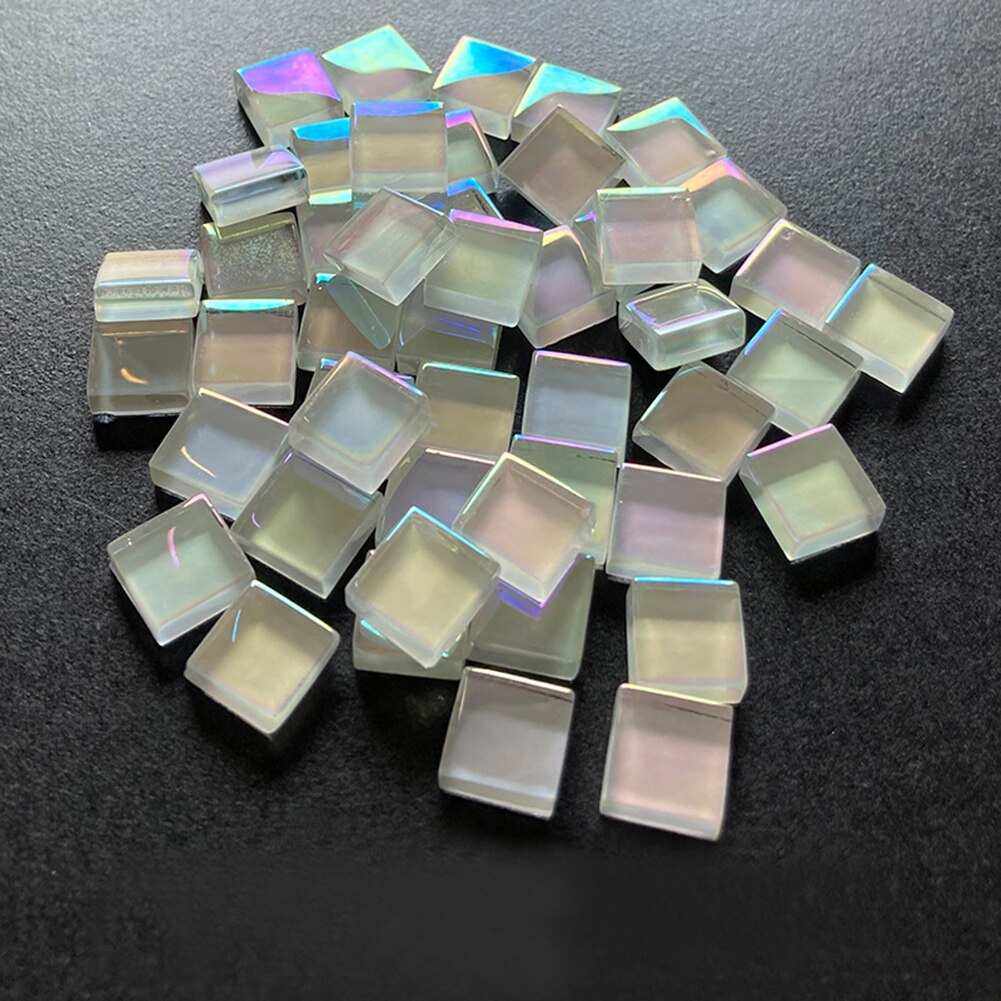450pcs/lot 1cm Square Cystal Glass Mosaic Tiles Mosaic Stones DIY Hobbies for Children Kids Handmade Art Materials Multi Color: F