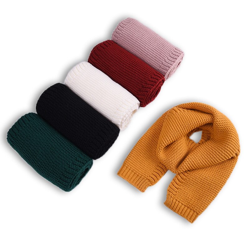 Bufanda de algodón de 120cm para bebé, pañuelo de punto para niño y niña, bufanda cálida para invierno, suave