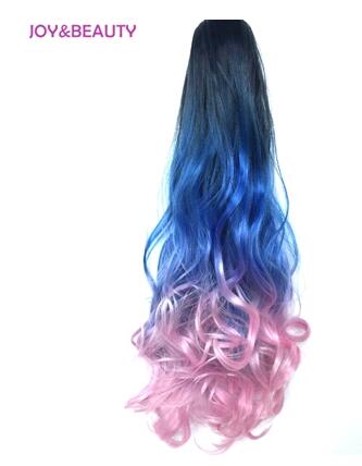 JOY & BEAUTY-coleta de fibra sintética de alta temperatura, coleta ondulada larga, Color ombré, 22 pulgadas, pinza para extensión de cabello