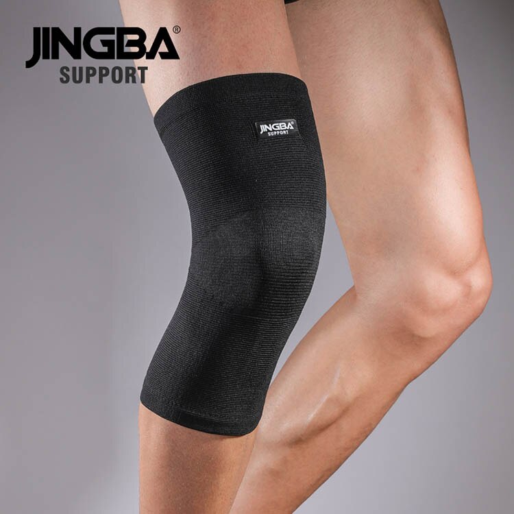 JINGBA SUPPORT Sports protective gear 1PCS Nylon basketball knee protector +wristband Support+ankle support+Elbow pads+hand guar: Pure black knee pad