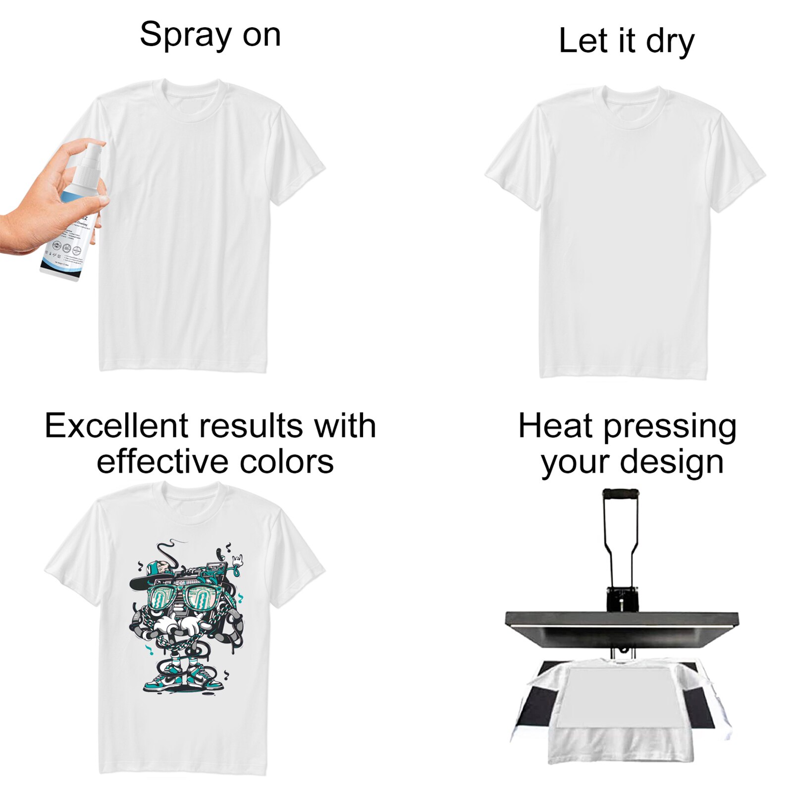 Clothes Clear Sublimation Coating Spray For Cotton T-Shirts Heat Transfer Including Polyester Wood Carton Pretreatment Fluid