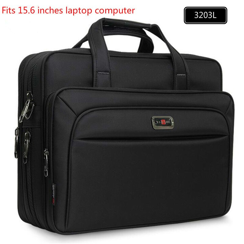 Grote Capaciteit Business Aktetas Laptoptas Mannen Schoudertas 14.1 15.6 16 Inch Reistas Mannen Casual Mode Handtassen: 16 inches Black