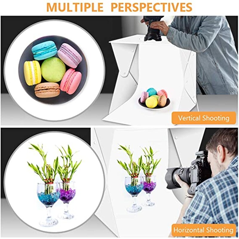 Ringlichtbak opvouwbare draagbare fotostudio box fotografie softbox lichtbak voor telefoon dslr camera opnamen met 6 achtergronden